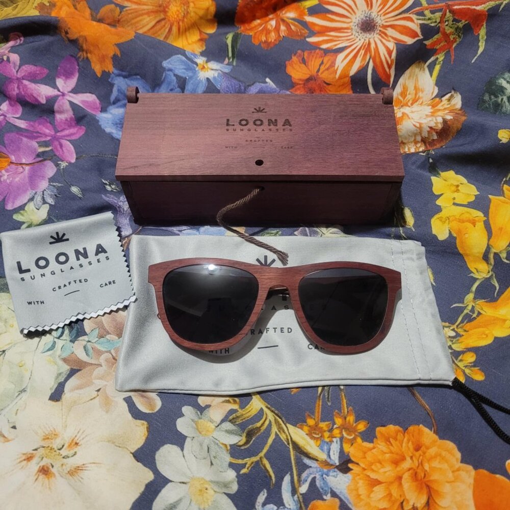 Loona Eclipse PurpleHeart Handcrafted Wooden Sunglasses